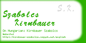 szabolcs kirnbauer business card